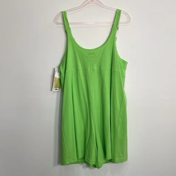 Vintage 90's Romper Cotton Women's XL Green Made in USA - Picture 5 of 10